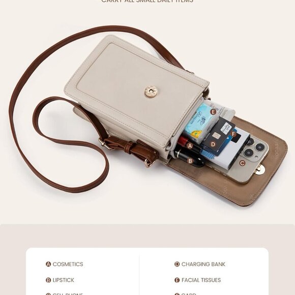 Lightweight Leather Crossbody Mini Purse with Double Compartments for Essentials - Picture 6 of 6